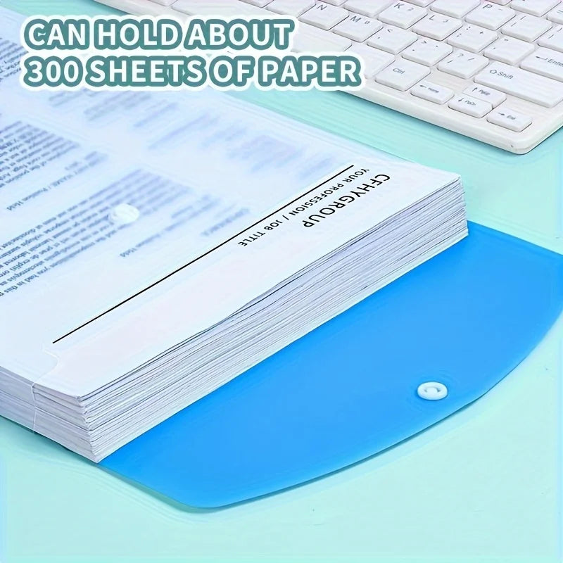 4-Pack Random Colors A4 Expanding File Folder with Button 11-Ring Binder Pockets - Heavy-Duty Pp Plastic File Organizer Durable A4 Binder Organizer Suitable for School Office Home Organization