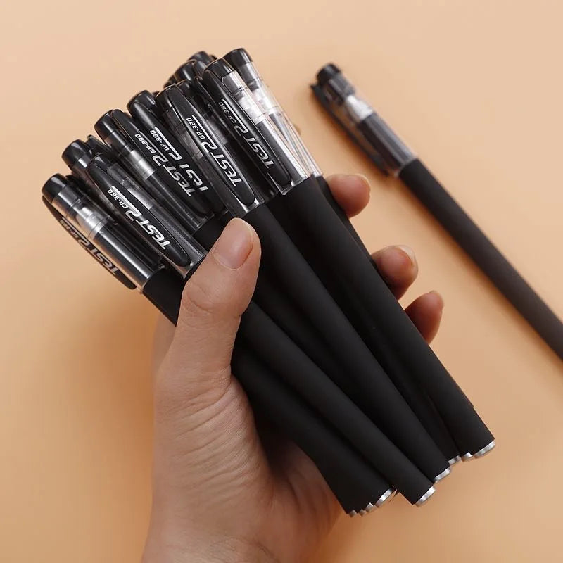 10pcs Gel Pens Set Black Refill Gel Pen Bullet Tip 0.5mm School Office Supplies Stationery Kawaii Accessories Student Stationery