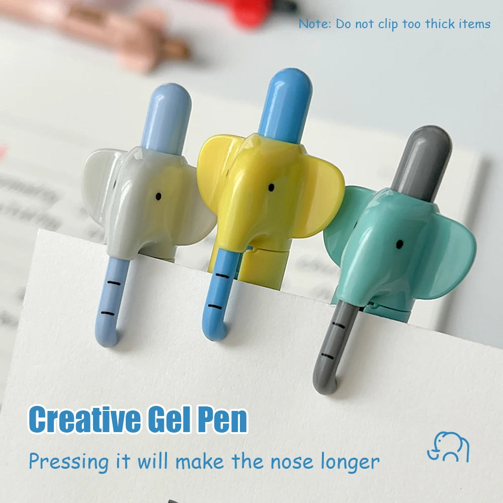 3/6 Pcs Fun Elephant Gel Pen 0.5mm Cute Animal Theme Pen Perfect for School Office and Study with Smooth Writing Black Gel Pen