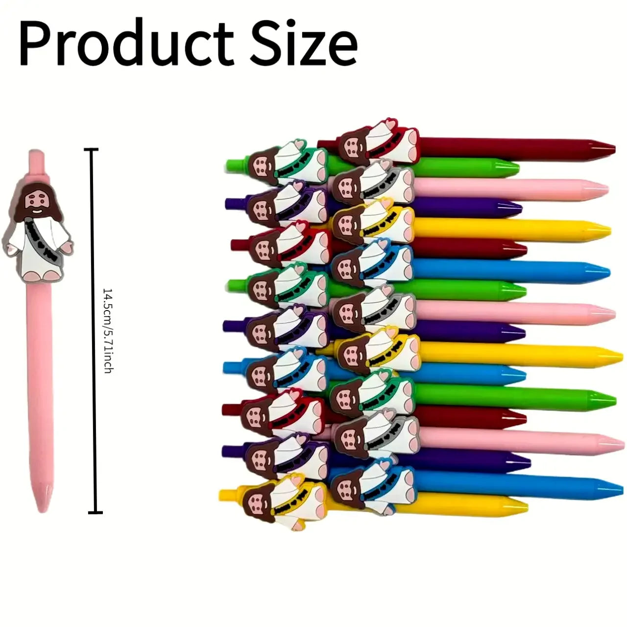 Bulk Pack of 6/12/18 Fun Jesus Theme Pens Cute Design Ideal for Party Gifts Classroom Rewards Office Supplies for Colleagues And