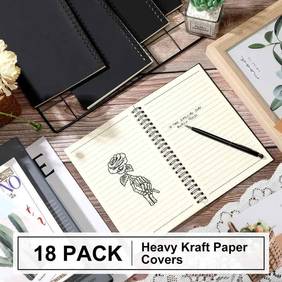 18 Pcs Spiral Notebook Bulk A5 Journal Lined 8.3 x 5.5 Writing Composition Paper Small Notepad Subject Notebook for Students Off