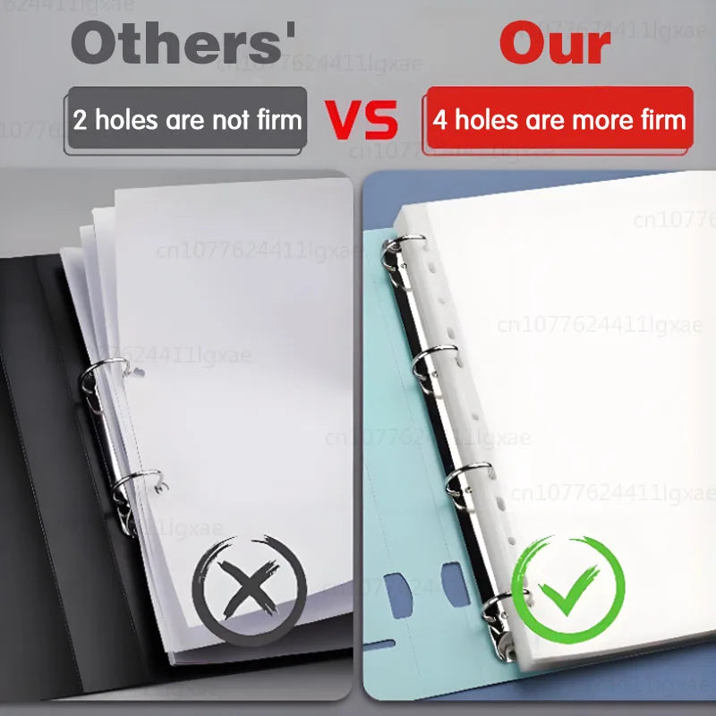 NEW Portable 4-Hole D-Type Folder A4 Plastic Storage Folder Loose-Leaf Storage Box File Bag Student File File Storage Box