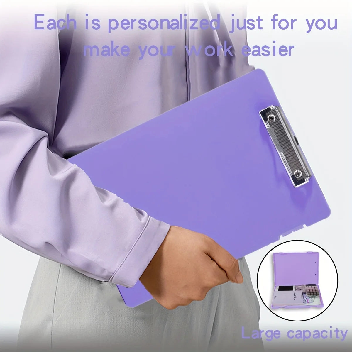 Portable A4 Nursing Clip File Plastic File Box Clipboard with Storage File Box Organizer Folder