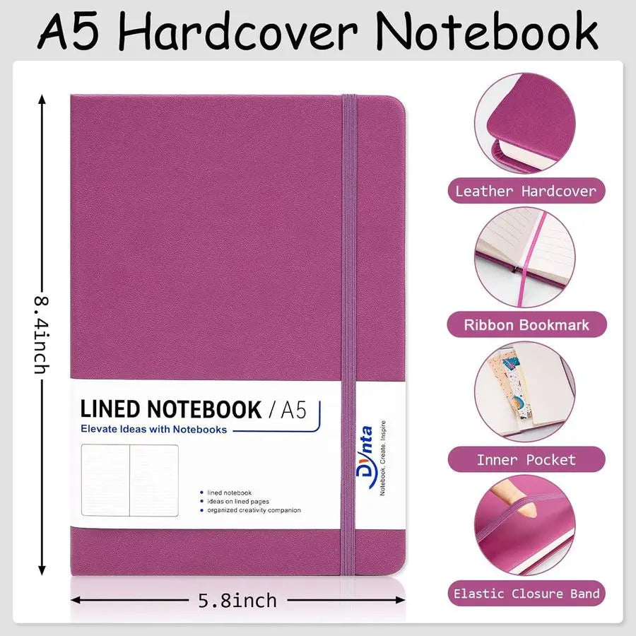 20 Pack Hardcover Journals Bulk, A5 Lined Notebooks for Work, 200 Pages 100 Sheets, 5.8 x 8.4 inch, 10 Colors College Ruled Note