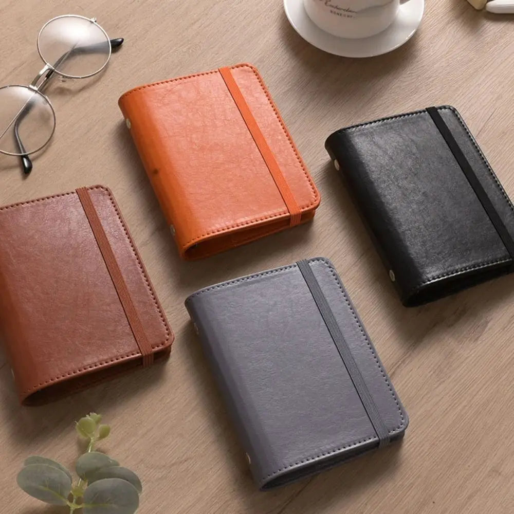 Creative A8 Leather Binder Notebook Portable 5 Holes Mini Diary Planner Schedule Blank Line Memo Pads School